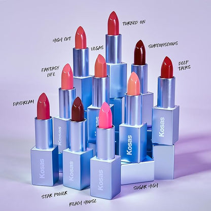 Kosas Weightless Lip Color Nourishing Satin Lipstick - High Impact Lip Color with Clean Formula - Comfy Feel & Soft Finish - Vegas