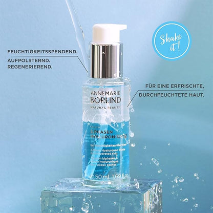 ANNEMARIE BÖRLIND - 2 Phase Hyaluronan Shake - Hyaluronic Acid + Aloe Vera + Black Forest Rose Stem Cells For Intense Hydration - Moisturizing, Plumping, Nourishing - 1.69 Fl. Oz.