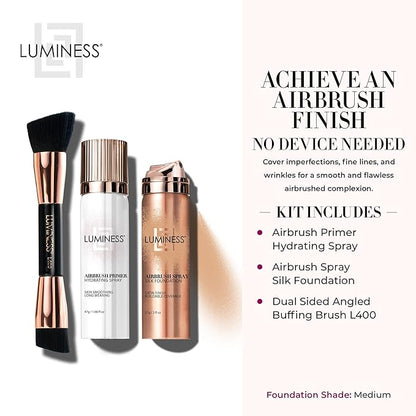 LUMINESS Airbrush Spray Silk Foundation Starter Kit - & Moisturizes