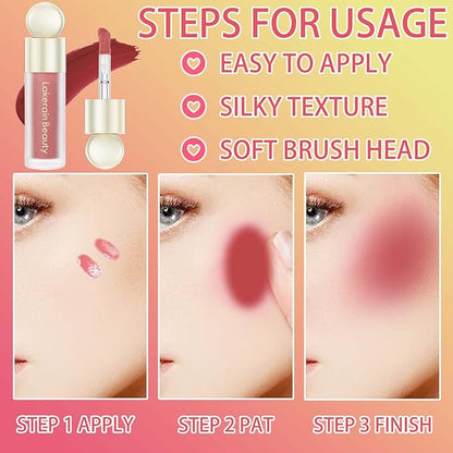 Liquid Blush,Natural Soft Cream Face Blush Matte Cheek Blush Stick(4#)