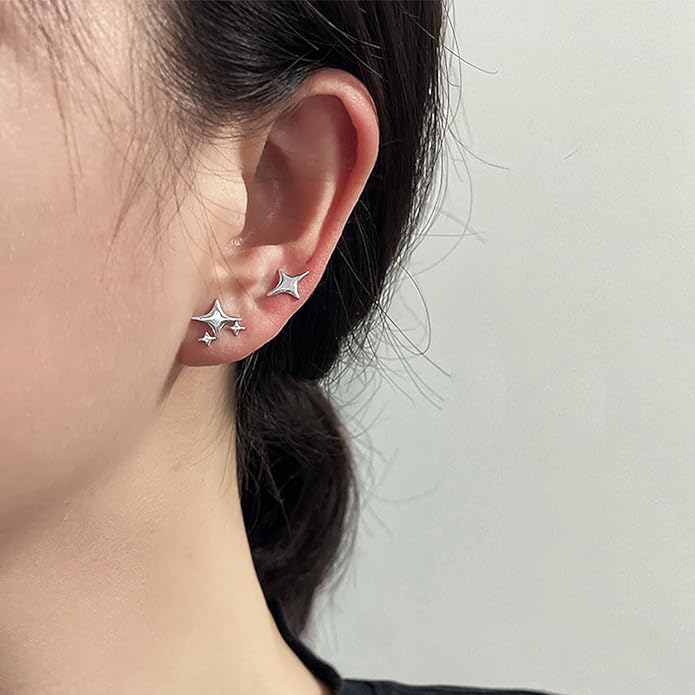 Punk Cross Star Dangle Drop Earrings