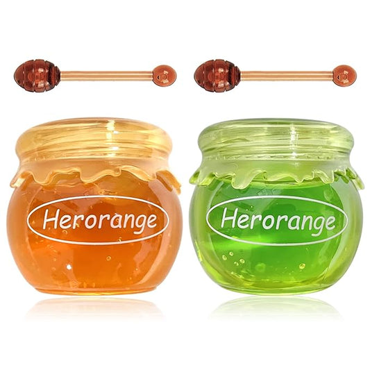 2PCS Bee Lip Balm Honey Pot,Honey Exfoliator