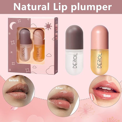DEROL 2Pcs Natural Lip Plumper, Plant (5.5MLX2)