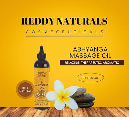 Aryana REDDY NATURALS Abhyanga Massage Oil for Sore Muscles, Joints & Body – Ayurvedic Calming Therapy Oil with Black Pine, Eucalyptus, Nutmeg, Turmeric & Eucalyptus Essential Oils - 8 FL OZ (237 ml)