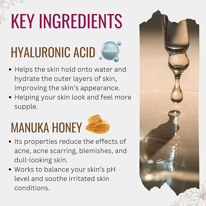 Manuka Honey Face Serum with Collagen, Hyaluronic Acid, & Pure Honey, by Manuka Lane