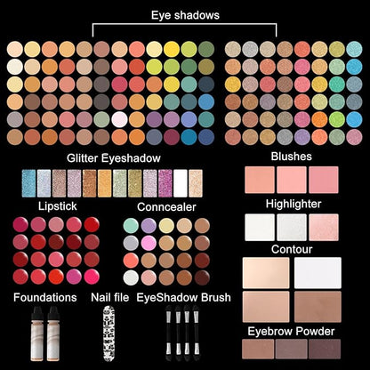 M 187 Colors Professional Makeup Palette - All-in-One
