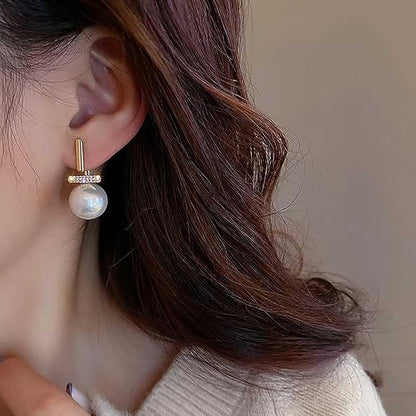 Vintage Crystal Pearl Drop Earrings Pearl