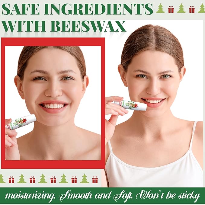 50 Pcs Christmas Lip Balms Mistletoe Supplies