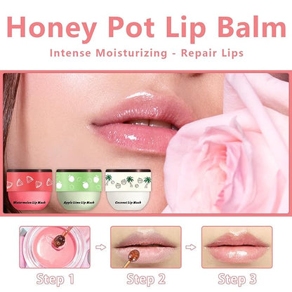 3 Pcs Bee Lip Balm Honey Lime)