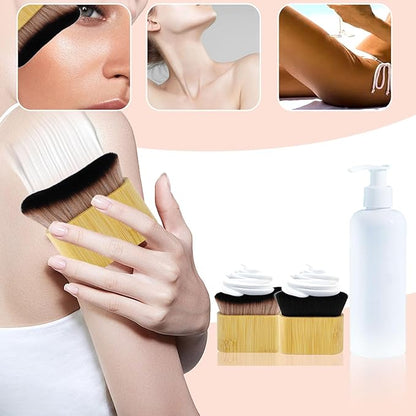 2pcs Self Tanner Brush, Sunscreen Tanning Brush for Self Tan Flat & Curved Head Brush for Body Instant Makeup Buffing Brush, Foundation Brush Applicator for Blending Liquid Foundation Body Face