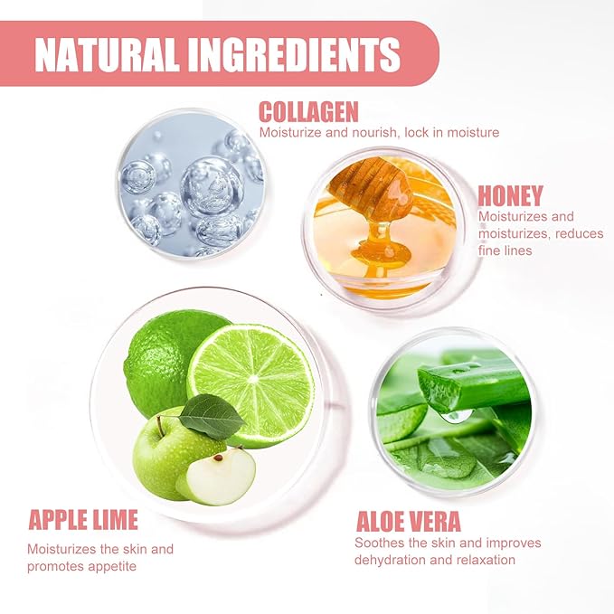 Bee Lip Balm Honey Pot,Watermelon Lip Lime)