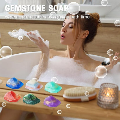 Loopeer 12 Pieces Gemstone Soap