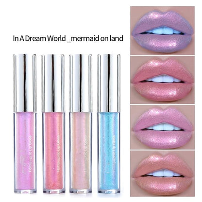 MAEPEOR Glitter Liquid Lipsticks Set 6 Colors Diamond Shimmer Metallic Lipstick Waterproof Long Lasting Makeup Kit Face Eye Glow Shimmer Shinning Lip Gloss Set (Set 01)
