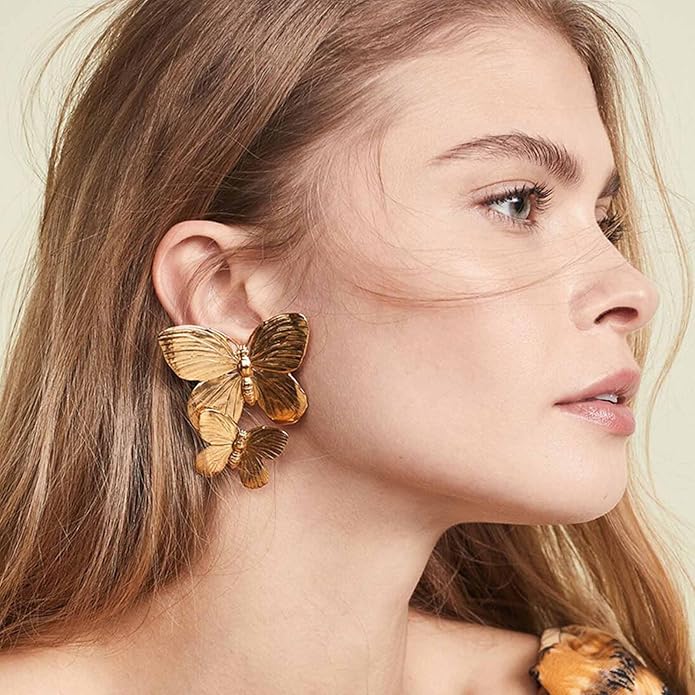 Boho Big Butterfly Drop Earrings Vintage