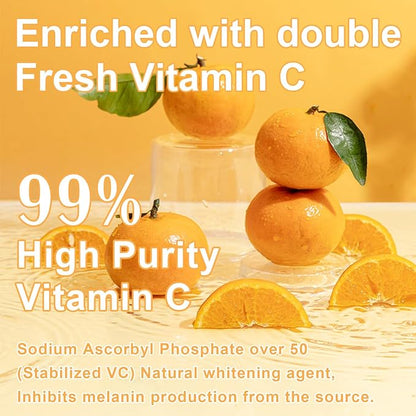 Vitamin C Skincare Set for Teenage Girls, 5-In-1 Skin Cleaning & Care Travel Size Kit With Cleanser, Toner, Face Serum, Eye Cream, Face Cream