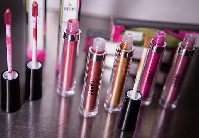Aromi Metallic Liquid Lipstick | Long-lasting, Smear, Smudge, + Transfer Proof, Waterproof, Light, Baby Pink Lip Color with Shimmery Finish, Paraben + Phthalate Free (Pink Sugar)