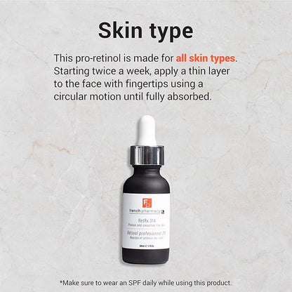 French Pharmacy RetRx 314 Professional Retinol Serum - Skin Renewing Facial Retinol - Anti-Aging Womens Face Serum - Increase Elasticity, Plumpness & Brightness - Pro-Retinol for All Skin Types - 1oz