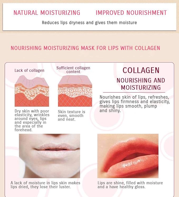 Lip Mask, 30PCS Collagen Crystal Pink