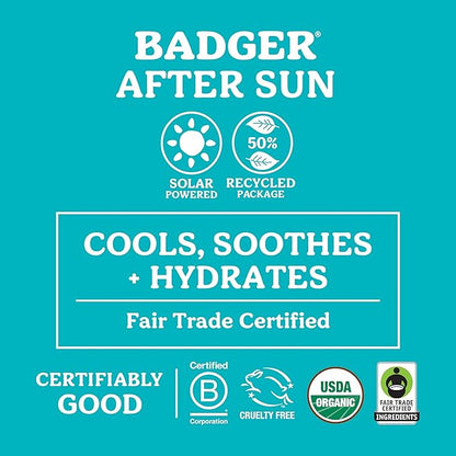 Badger Coconut After Sun Balm with Organic Cocoa Butter & Shea Butter, Rescue Balm, Soothing & Cooling Balm for Tight Dry Skin After Sun Exposure, 2 oz