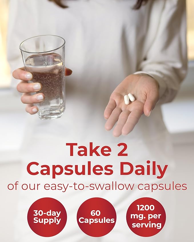 Elovate Berberine HCI Capsules, 1200mg - All-Natural, 3rd-Party-Tested, Non-GMO & Gluten-Free Berberine Supplement for Heart & Digestion, 60 Counts