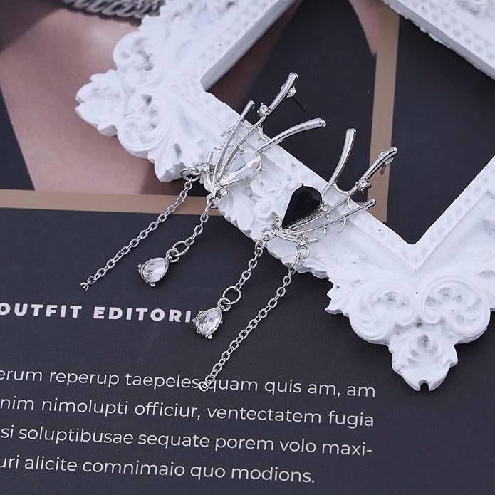 Gothic Spider Web Drop Earrings Teardrop