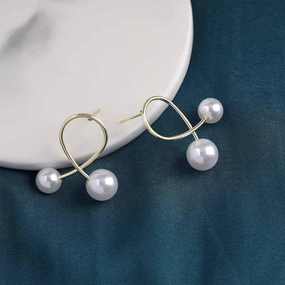 Vintage Pearl Drop Earrings Gold Pearl