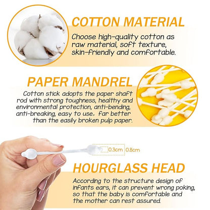 Baby cotton swabs with large