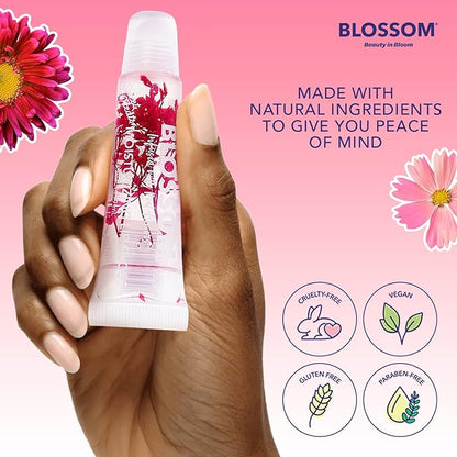 Blossom Scented Moisturizing Lip Gloss Tubes, Infused with Real Flowers, 0.3 fl. oz/9ml, Caramel Apple