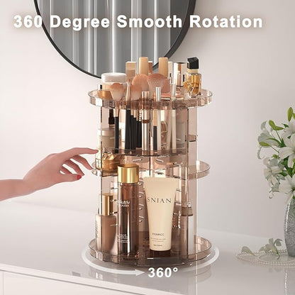 Rotating makeup organizer countertop, diy