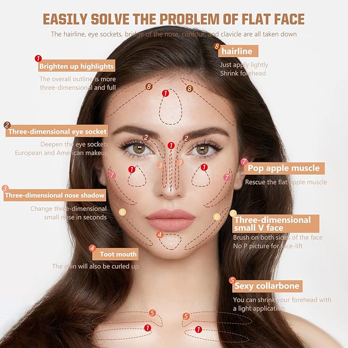 6 colors contour highlighter stick contour stick,face highlighter,