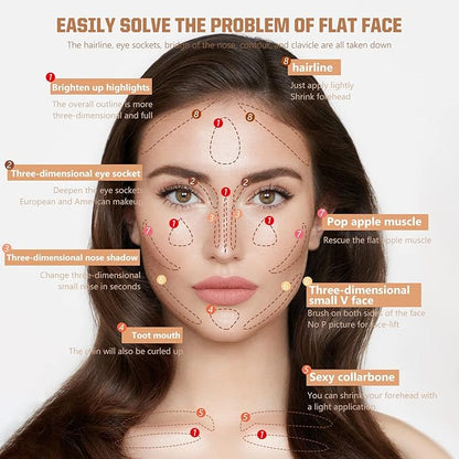 6 colors contour highlighter stick contour stick,face highlighter,