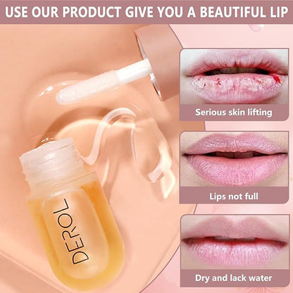 DEROL 2Pcs Natural Lip Plumper, Plant (5.5MLX2)