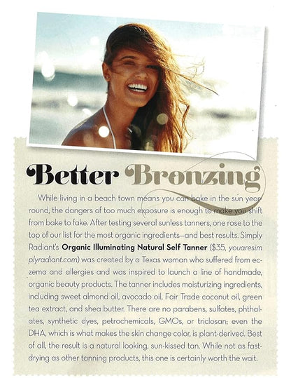 Glimmer Goddess Organic Self Tanner - (Dark) Natural Tanning Lotion, Safe Natural Tan for A Goddess Glow 8 oz