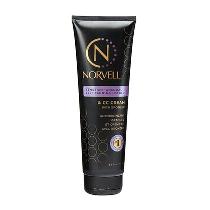 Norvell Venetian Sunless Self Tanner Gradual Color Extender Moisturizing Lotion, 8.5 fl.oz - Self Tanning Cream with Violet and Brown Tone, Instant Bronzers Fake Tan