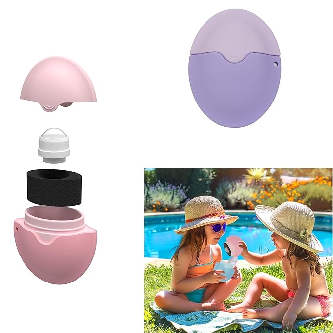 Sunscreen Applicator - Single Purple - BPA-Free Refillable Roll on Sponge Sunscreen, Suncream & Lotion Applicator For Kids, Adults & Families - Holds 1.9 fl oz, Perfect Size for Trave (Purple)