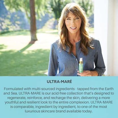 Serious Skincare Ultra-Mare Pure Marine Infusion Facial Serum - Encourages Collagen Production, Cell Turnover and Plumper Skin - Niacinamide - Acid Free - Concentrated 2 oz.