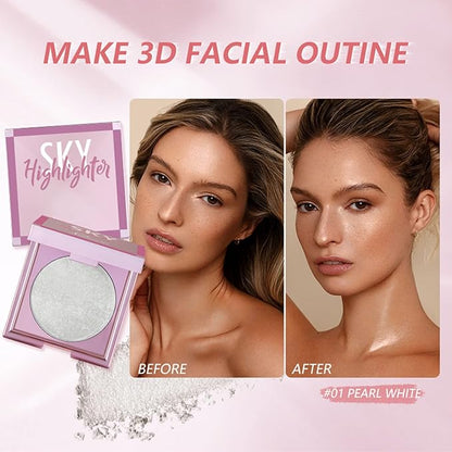 MAEPEOR Face Highlighter Palette 8 Colors Smooth Shimmer Makeup (old) 07 G