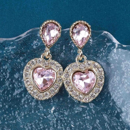 Vintage Emerald Heart Earrings Emerald Cz