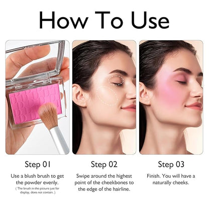 KYDA Powder Blush, Radiant Glow Face Blusher, Blendable Texture, Rosewood