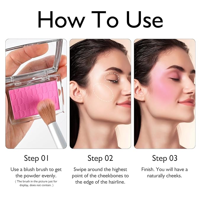 KYDA Powder Blush, Radiant Glow Face Blusher, Blendable Texture, Mahogany