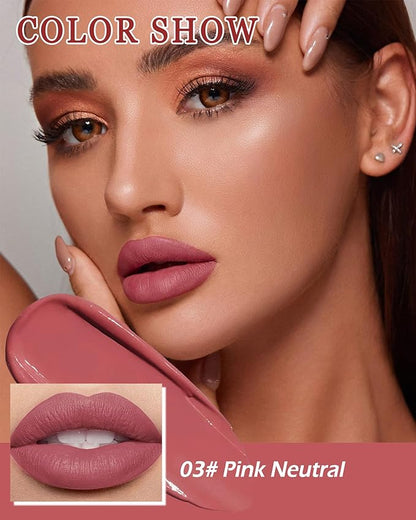Matte Liquid Lipstick for Women, Highly Pigmented Color Lip Tint Stain, Super Velvet Matte Lip Gloss, Up to 16H Wear, Long Lasting Waterproof Smudge-proof, Non-Stick Cup Liquid Lipcolor Makeup-03#