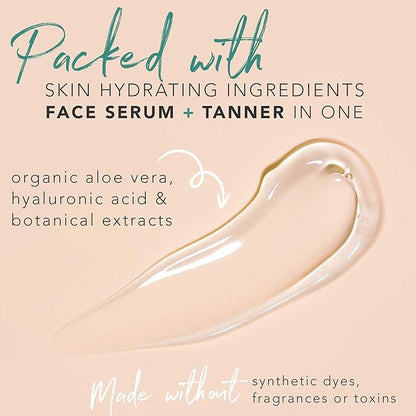 Face Tanner Serum - Fair to Medium Sunless Tanner for Face Sunless Tanner with Hyaluronic Acid - Self Tanner for Face Self Tan - Natural Face Tanner for Face Self Tanner
