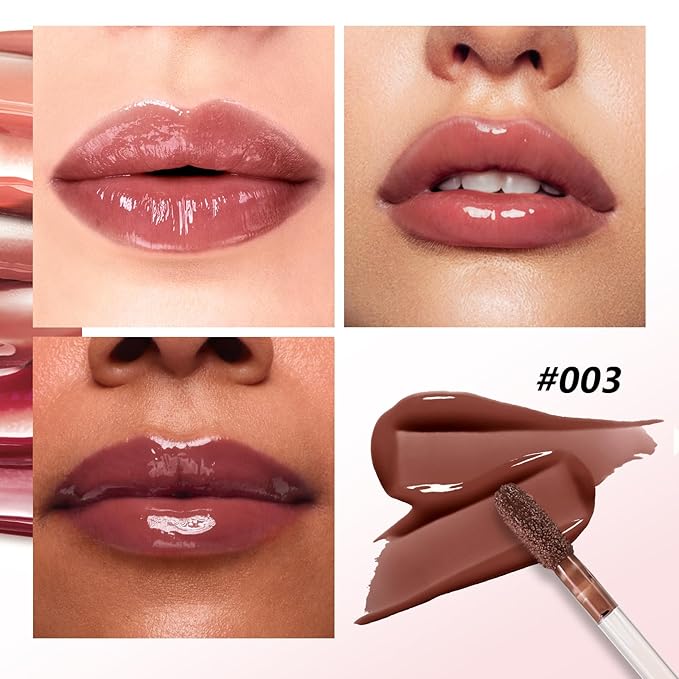 Plumping Lip Gloss,Lip Oil,Highly-Pigmented Lip Gloss,Non-Sticky Lip Stain,Long-Lasting,Moisturing Plumping