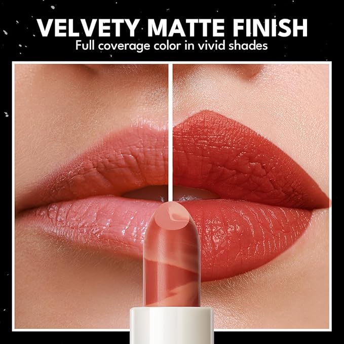 2PCS Marbled Matte Lip Stick Makeup Coverage,