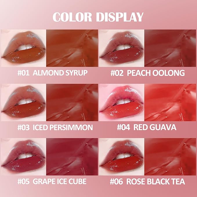 Jelly Lipstick, Tinted Lip Gloss Heart Shape Lip Glaze, Moisturizing and Hydrating Glossy Lip Gloss Lip Balm, High-shine Finish Lip Makeup Lip Pen for Nourished, Fuller-looking Lips (#04)