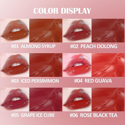 Jelly Lipstick, Tinted Lip Gloss Heart Shape Lip Glaze, Moisturizing and Hydrating Glossy Lip Gloss Lip Balm, High-shine Finish Lip Makeup Lip Pen for Nourished, Fuller-looking Lips (#04)