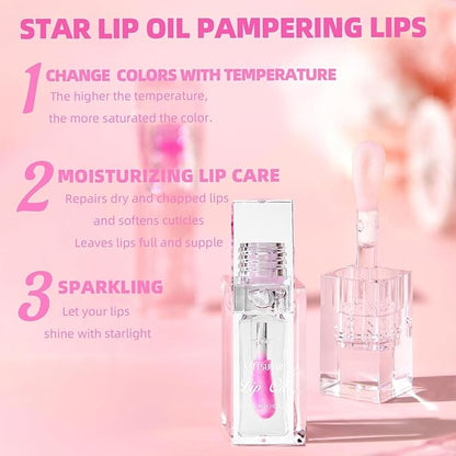 Magic Color Changing Lip Oil,Transparent Changing Lip Care
