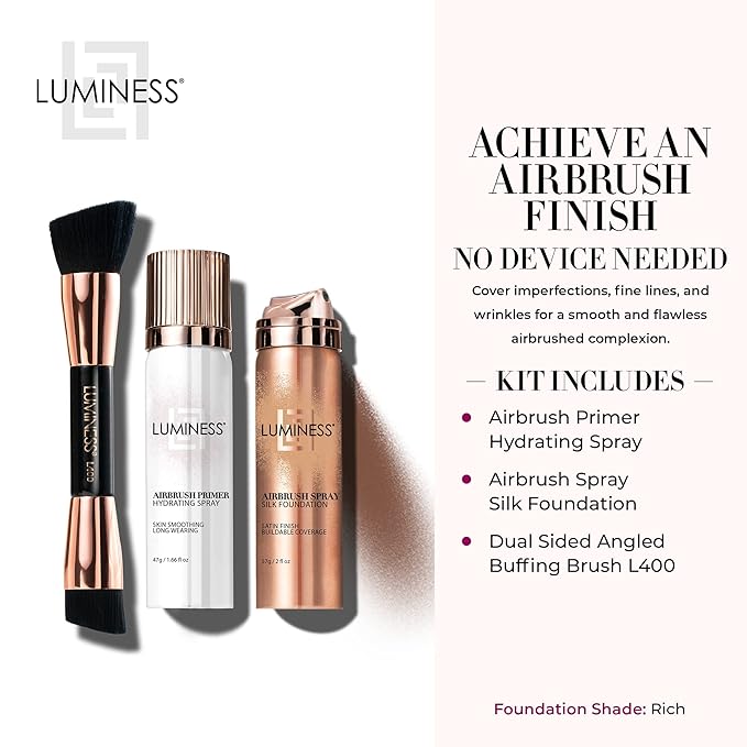 LUMINESS Airbrush Spray Silk Foundation Starter Kit - & Moisturizes