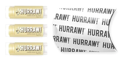 Hurraw! Vanilla Bean Lip Balm, 3 Palm