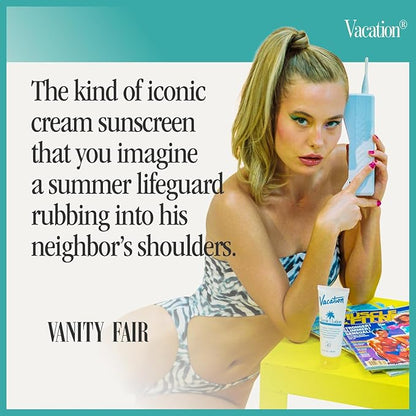 Vacation Classic Sunscreen Lotion SPF 50 3-Pack, Water Resistant Broad Spectrum Sunscreen Sun Block, Vegan Sun Tanning Lotion, Body Lotion with SPF, Travel Size Sunscreen, 3.4 fl. Oz. (Pack of 3)